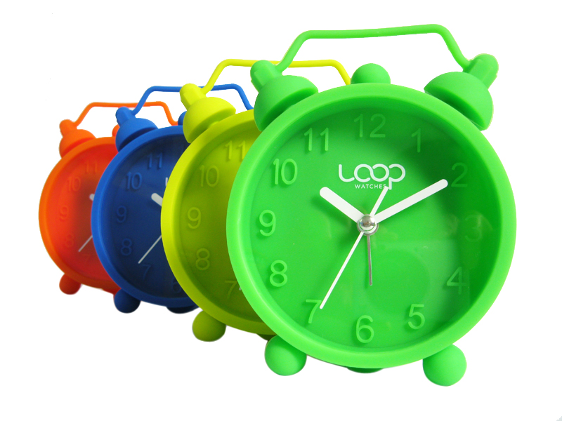 Promotional Logo Printed Candy Color Silicone Desk Alarm Clock