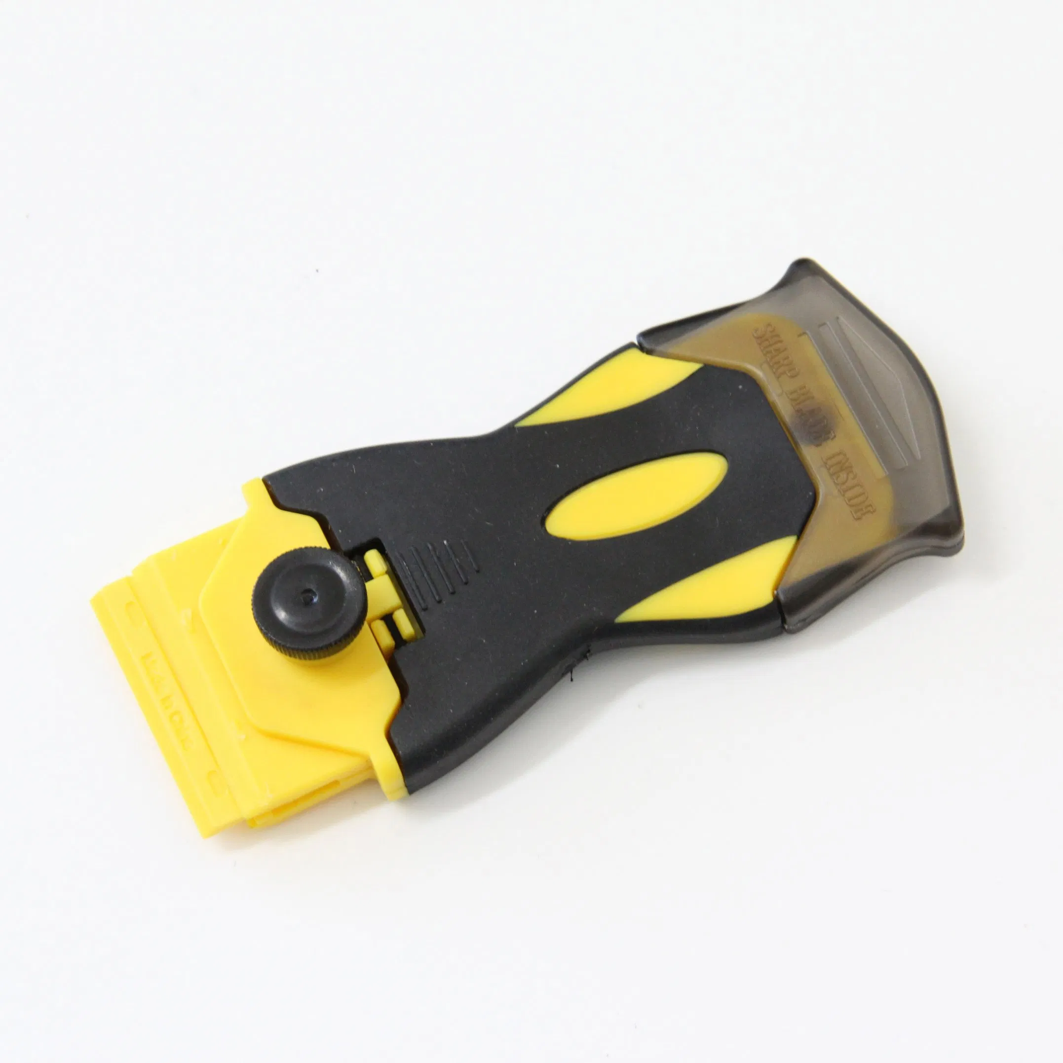 Black-Yellow Cleaning Scraper Plastic Razor Scraper with Plastic Blades or Metal Blades