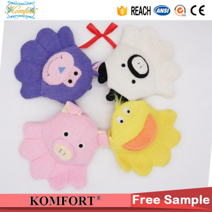 Pig Bath Scrubber Baby Bath Glove Animal Finger Plush Hand Puppet Klb-102