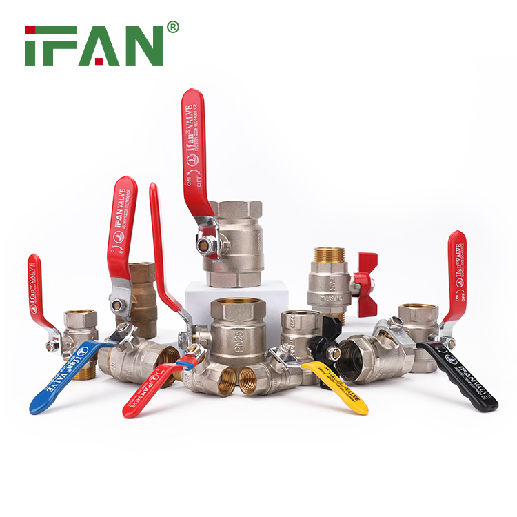 Ifan Plastic Brass Female Male Threaded Brass Bibcock Tap Ball Valve Fittings CPVC UPVC HDPE Pph Pex Push PPR PVC Pipe Fitting for Water Gas Irrigation