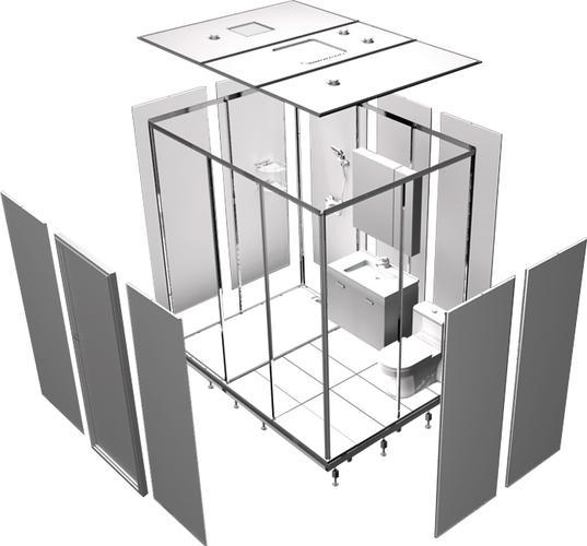 1.8*3.0*2.2m Hospital-Grade FRP SMC Molded Hygienic Anti-Cross-Infection Prefabricated Integrated Bathroom