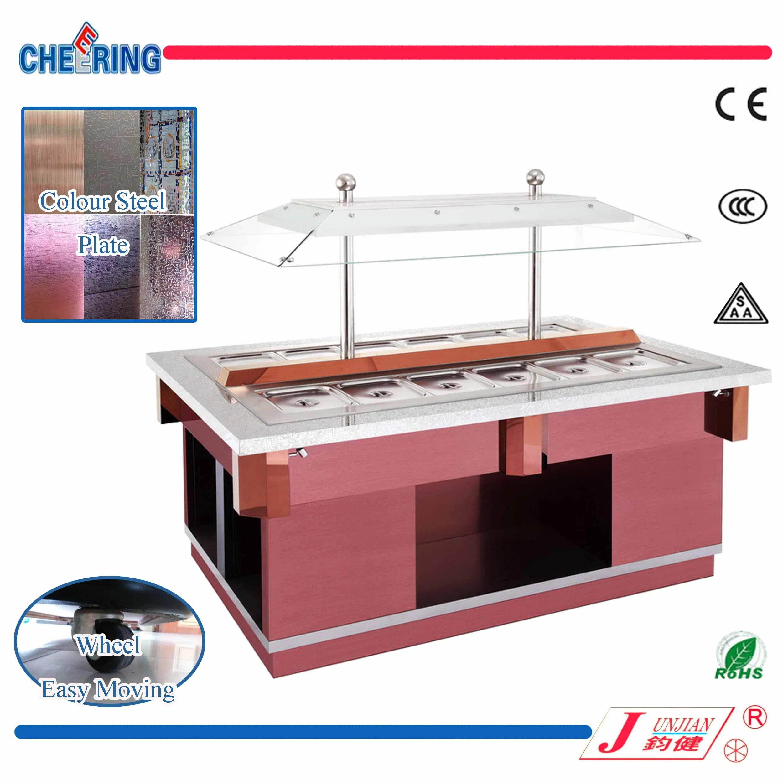 Cheering Marble Island Type Salad Bar Buffet Counter for Hotel Equipment