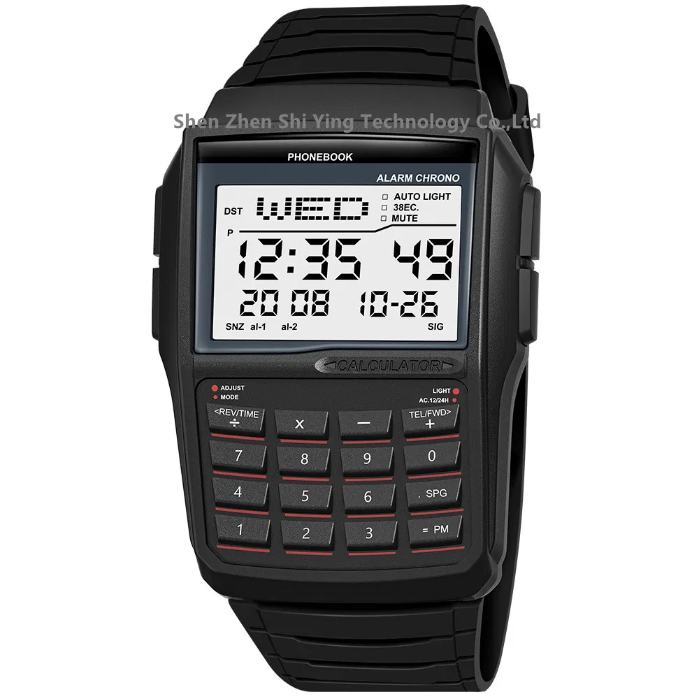 Custom Waterproof Multifunction Sport Men's Smart Digital Calculator Watch for Gift