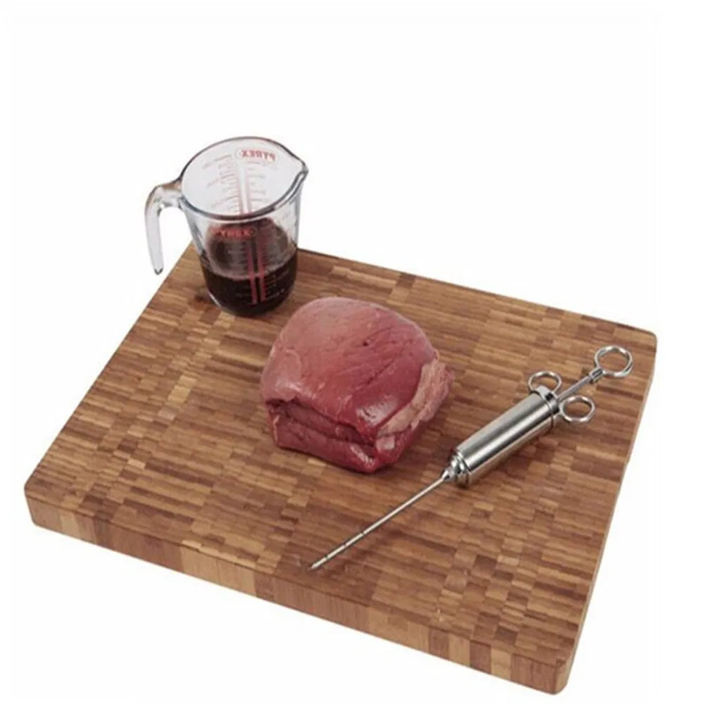 Meat Injector Stainless Steel Seasoning Injector Kit with 2-Oz Capacity Barrel and 2 Marinade Needles Esg10147