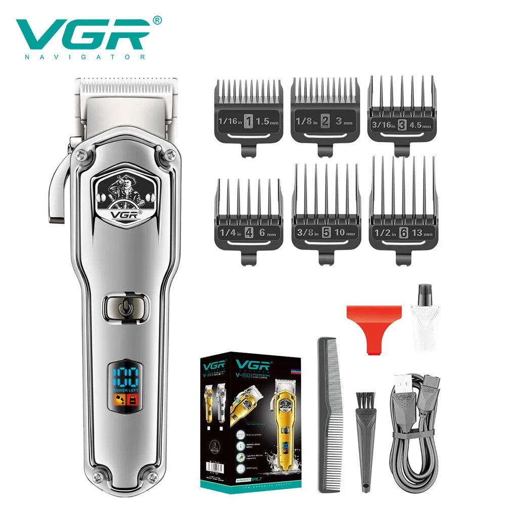 Factory Wholesale Professional Wireless Hair Clipper Trimmers Multi Purpose Vgr Hair Cutting Trimmer