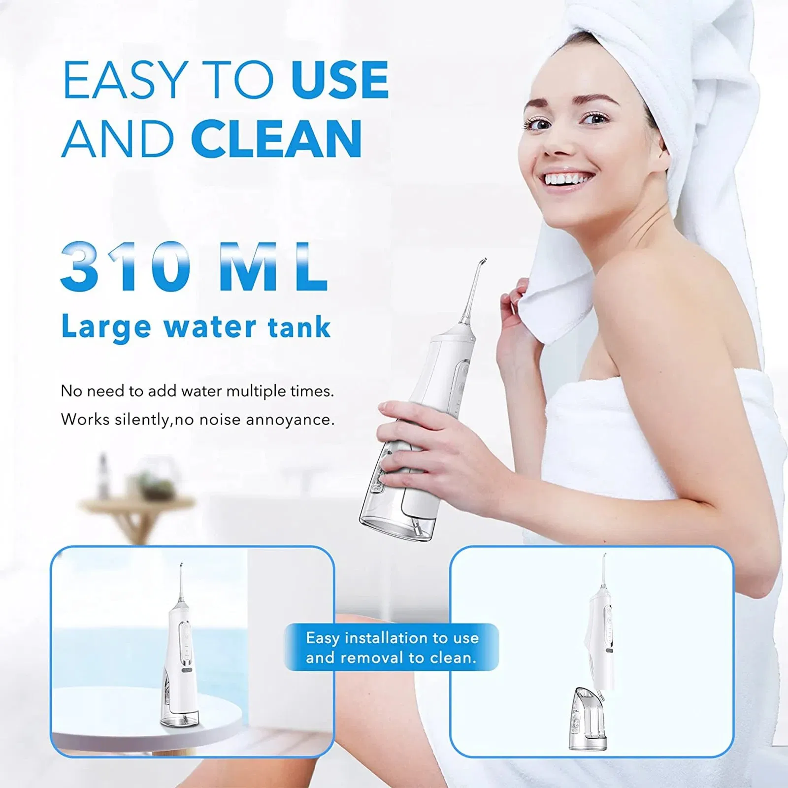 Oral Irrigator Cheap Wholesale Ipx7 Waterproof Electric Teeth Cleaning Device Home Travel Dental Floss Water Flosser