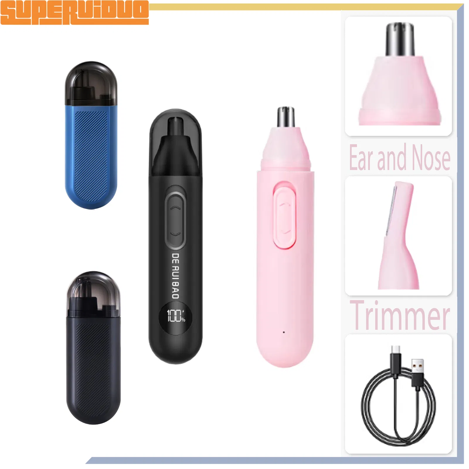 2-Head Versatile Facial Maintenance Nose Hair Trimmer