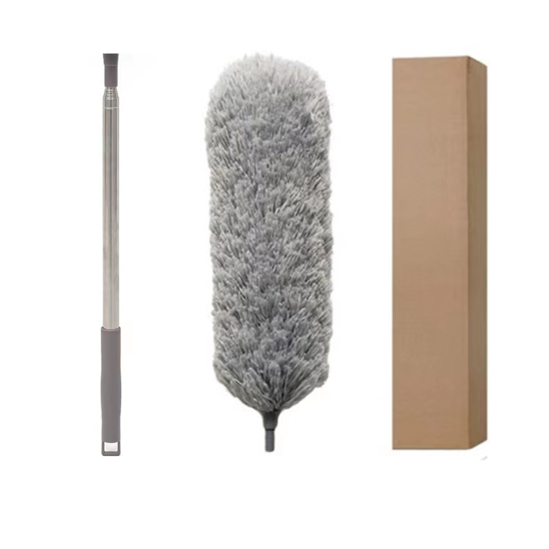 Microfiber Feather Duster with Extension Pole for Cleaning with Microfiber Duster Head Washable Bendable Ceiling Fan Duster for High Ceiling Cleaning Tool