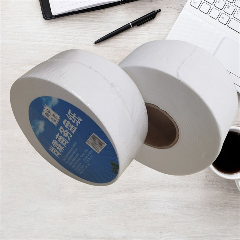 Premier 1/2 Ply Virgin Wood Bamboo Unscented Embossing Jumbo Roll Toilet Bath Tissue Paper with Core