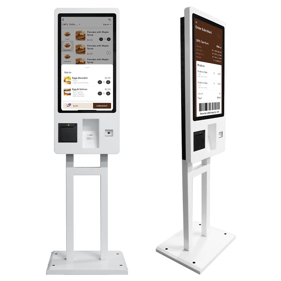 27 Inch Self Order Kiosk Mcdonalds Fast Food Self-Service Kiosk in Airport