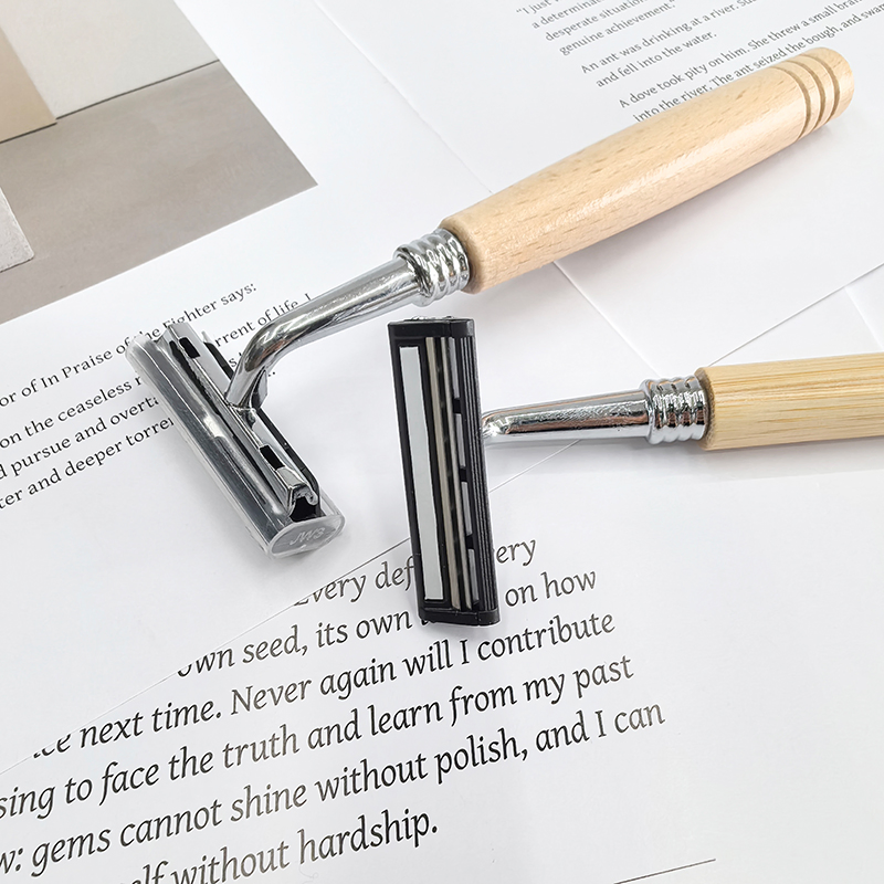 Wholesale Customized Logo Bamboo Razor Bamboo Wood Handle
