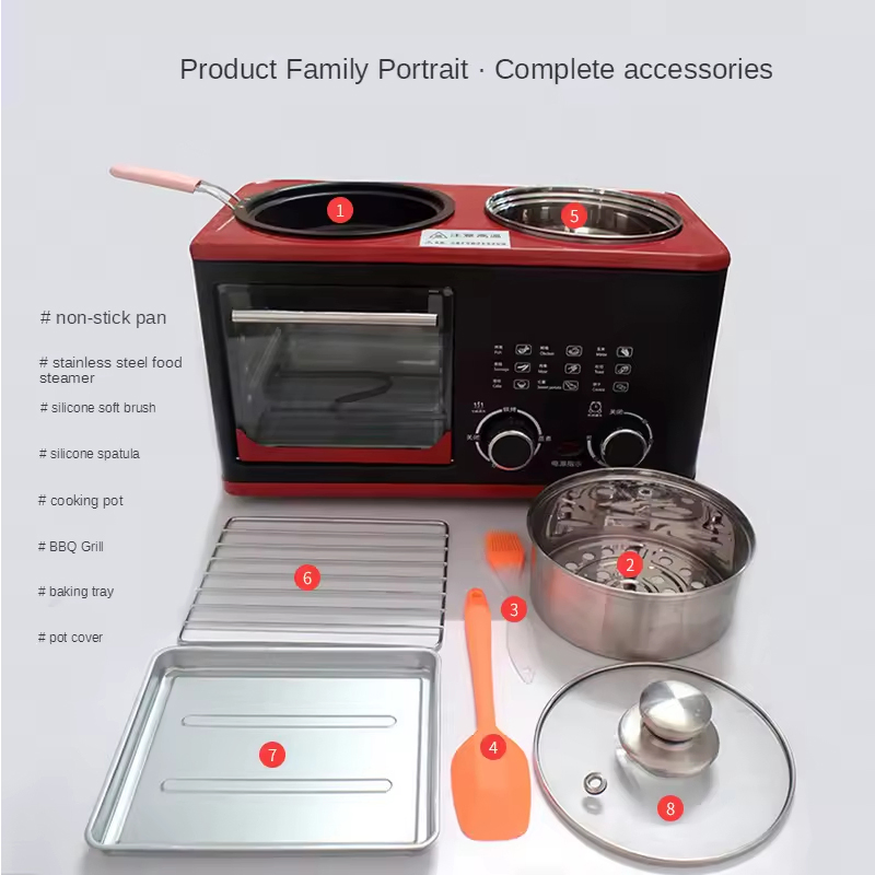 Toaster Kitchen Home Appliance Household 3 in 1 Multifunctional Breakfast Machine