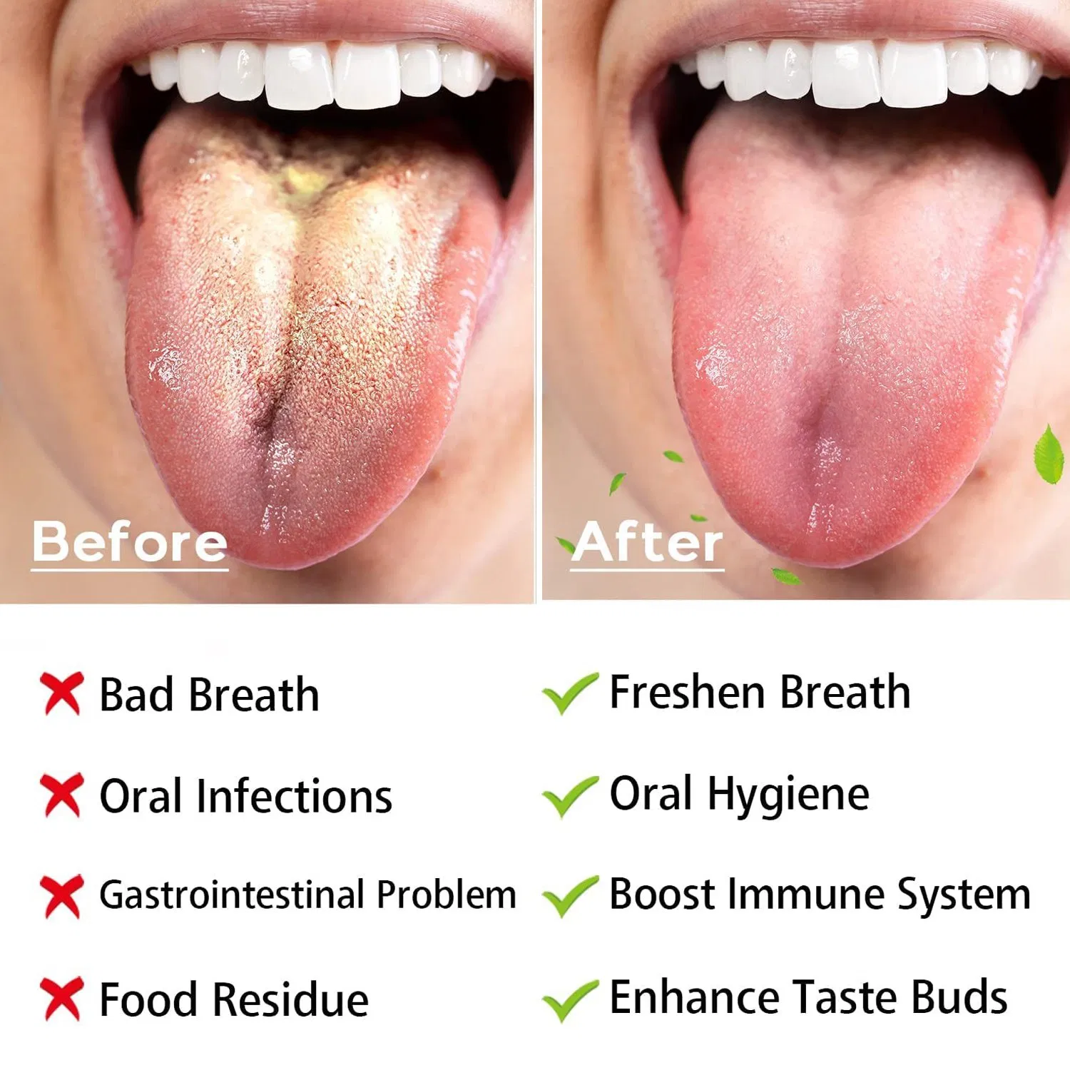 High Quality Double-Sided Use Silicone Adult Tongue Scraper