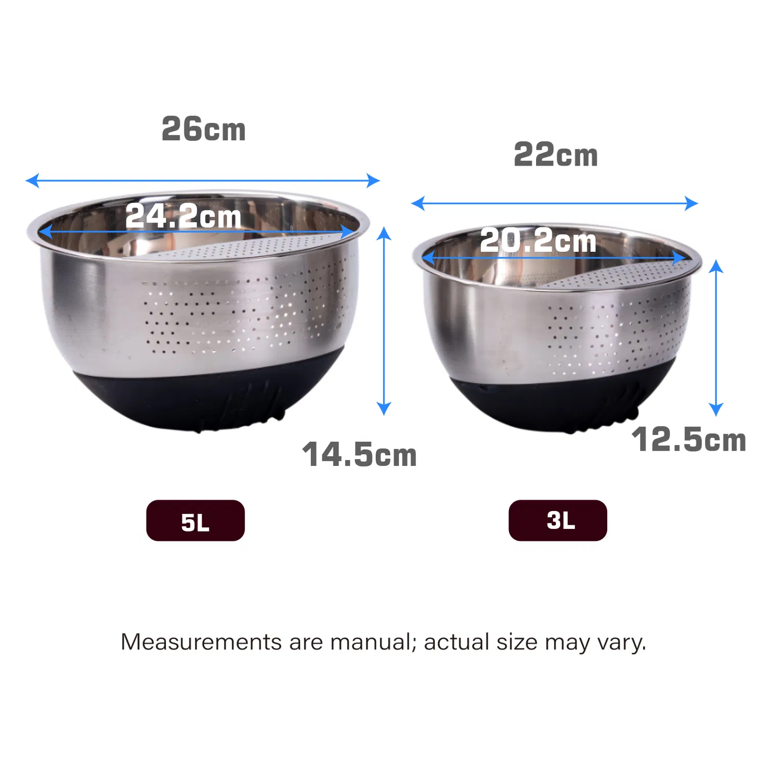Stainless Steel Draining Bowl - Multi-Purpose Colander & Washing Bowl for Kitchen & Restaurant