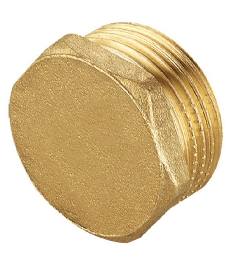 Brass Compression Cap with Copper Ring Pipe End Cap