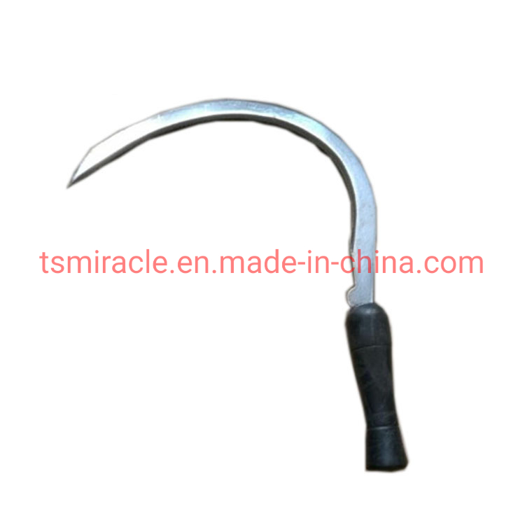 High Quality Carbon Steel Cutting Garden Farming Tool Grass Tooth Sickle with Wooden Handle 	 Purning Sickle for Sultan