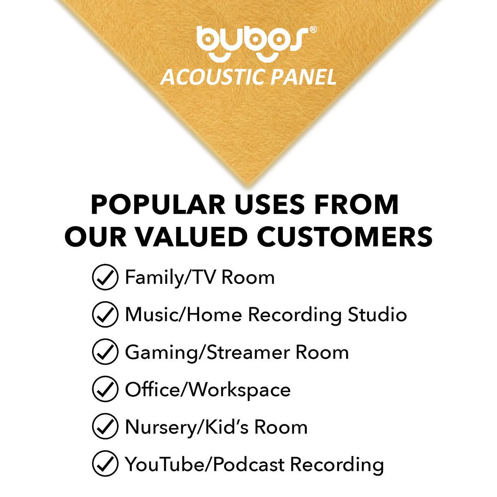 Bubos Eco Acoustic Solution 100% Recycle Polyester Fiber Pet Felt Acoustic Panels Sound Absorption Acoustical Panels
