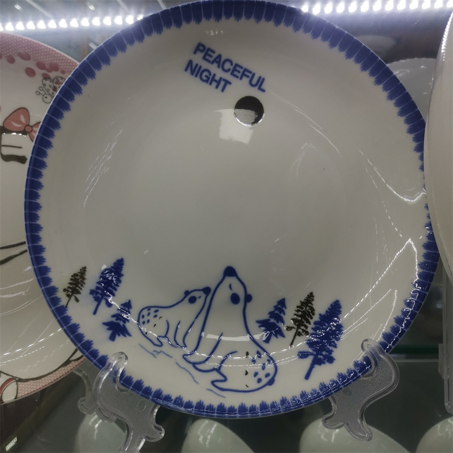 6.25"Rice Coup Children Healthly Plate Printing Decal Porcelainware Ceramics Tableware