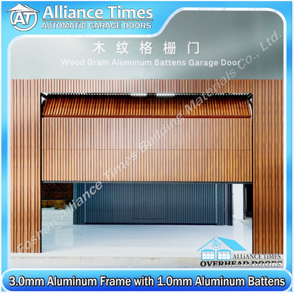 Curb Appeal Flush Mount Modern Australian Home Design Aluminum Grille Battens Sectional Automatic Security Garage Doors for Single Doors & Double Doors