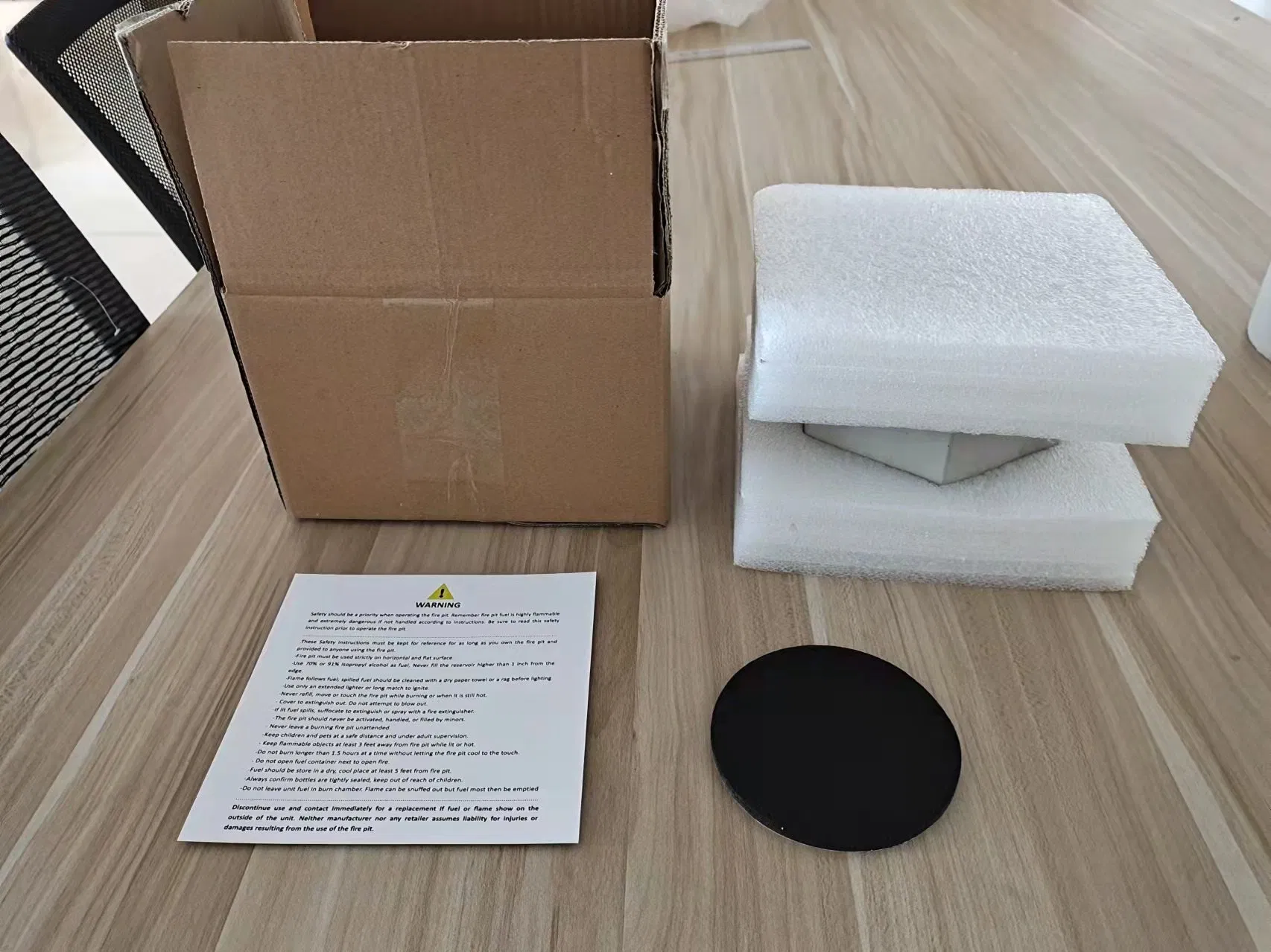 Мини-камин для стола на биоэтаноле, бетонный