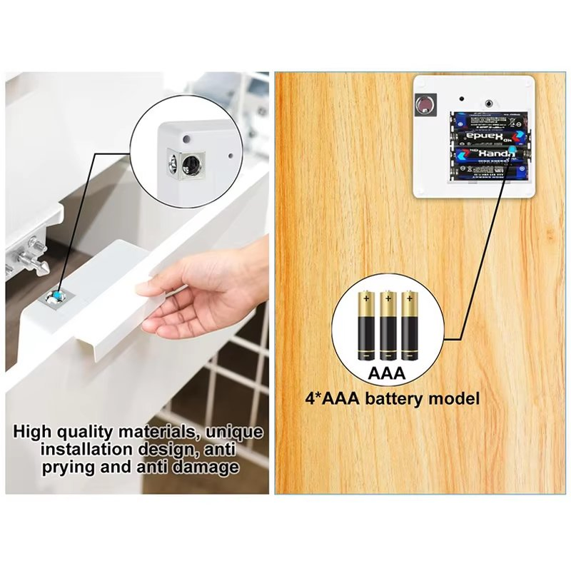 No Opening Hole Cabinet Wardrobe Hidden RFID Invisible Lock for Drawers