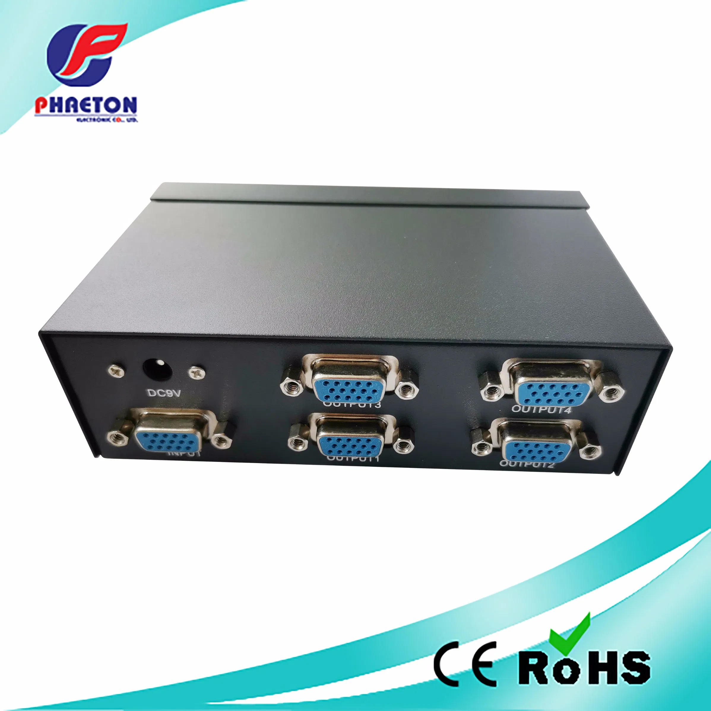 VGA-сплиттер 1x4, 4-портовый разветвитель видео