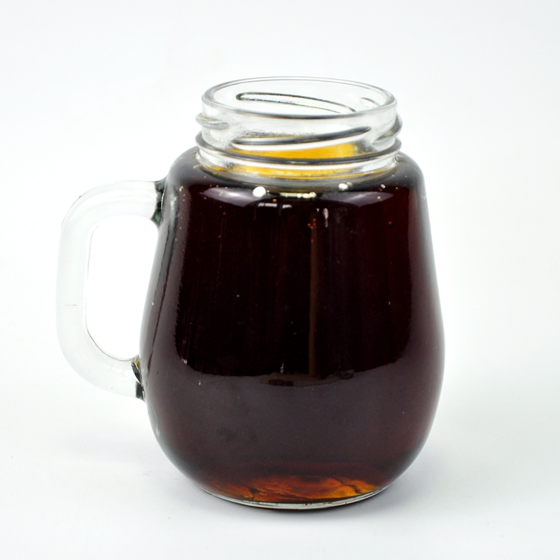 Screw Neck Honey Jam Clear Food Storage Jar with Handle