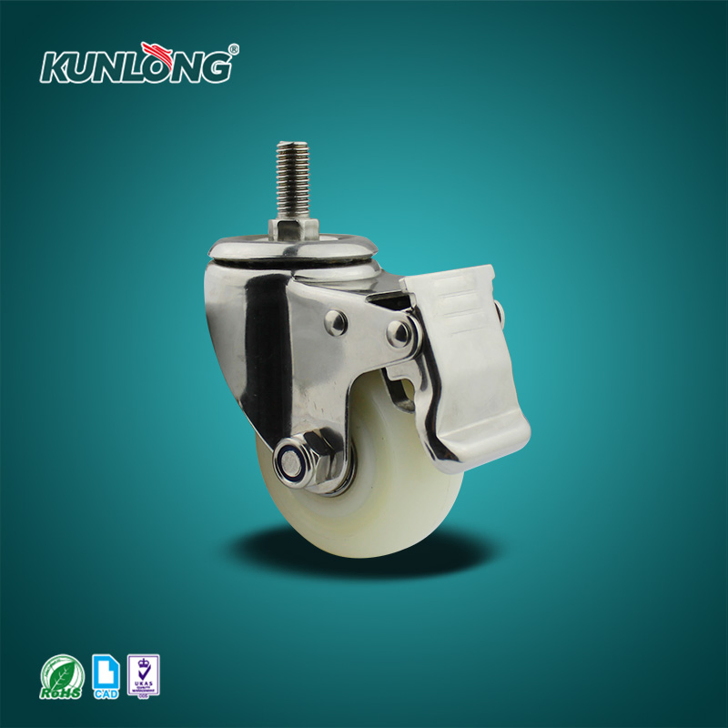 Sk6-Zz75108s Orange Rubber Wheel Black Zinc Plated Heavy Duty Swivel Casters Wheel