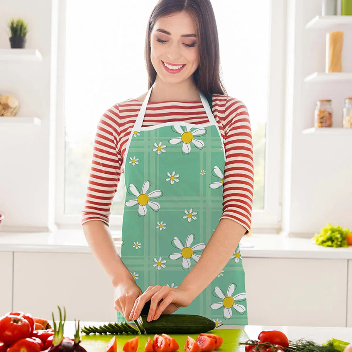 Apron, Kitchen Apron, Home Apron, Work Apron, Indoor Apron, Polyester Fabric, Waterproof Waterprint Apron