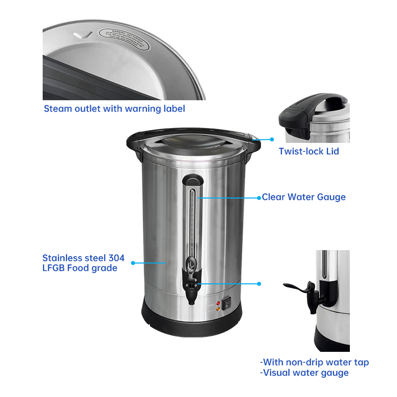 Heavybao CE Stainless Steel Fast Heating Electric Coffee Percolator Urn for Buffet Restaurant Catering