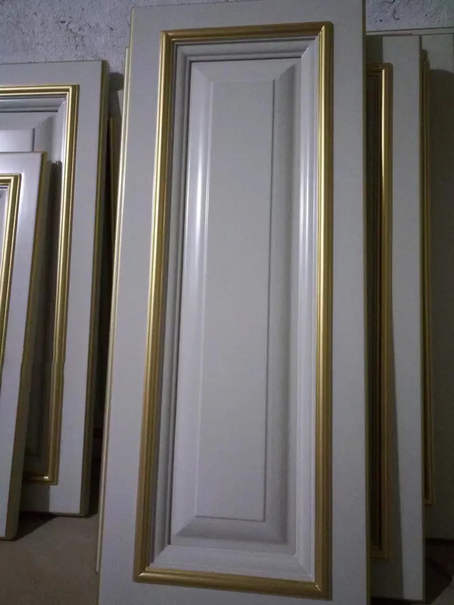 Luxury White Interior Door with Gold Trim: Suitable for Cabinets & Indoor Decor