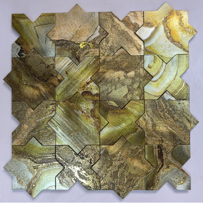 Керамическая мозаика Звезда и Крест для фартука и стен