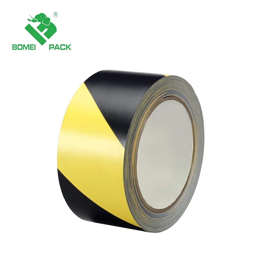 Black Yellow PVC Vinyl Floor Safety Hazard Warning Tape