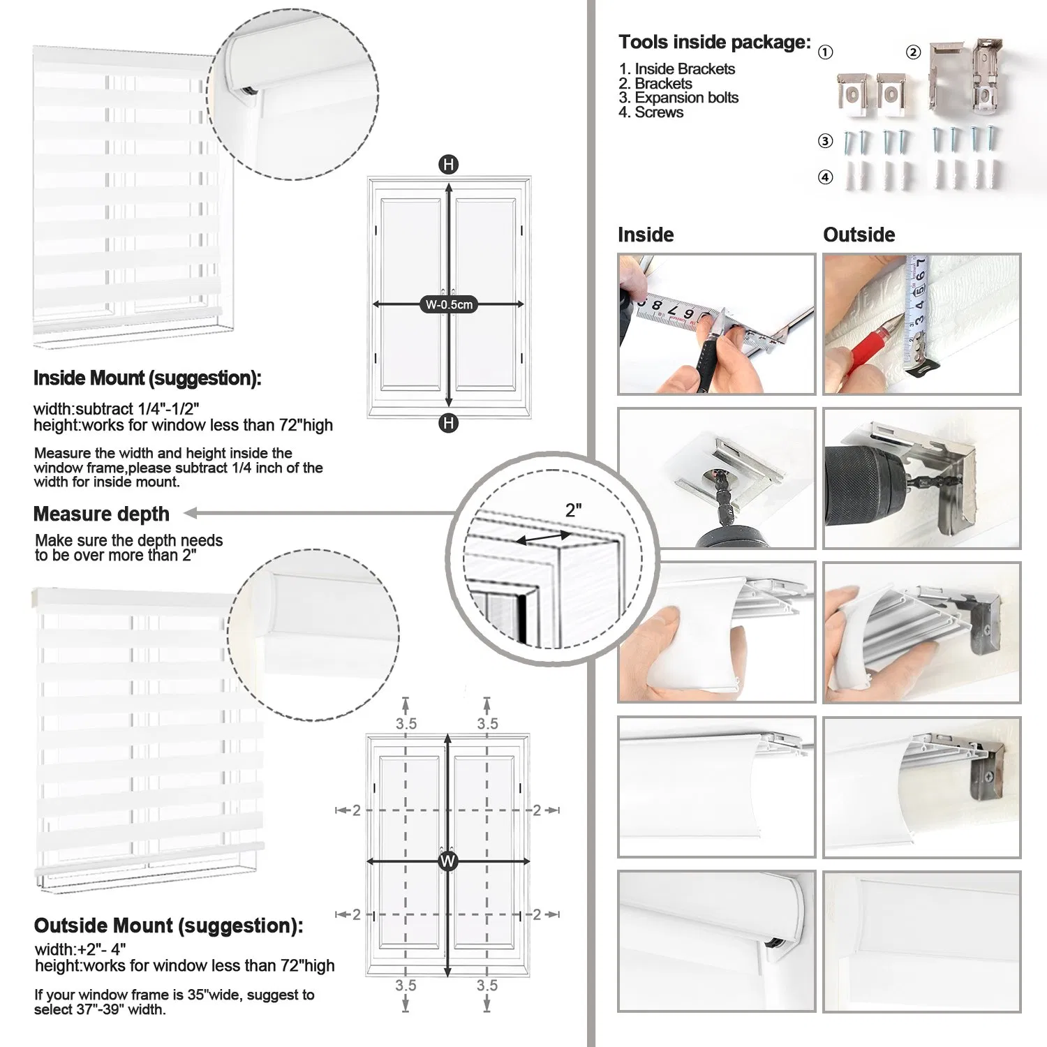 White Motorized Zebra Blinds Living Room Blackout Double Roller Shade Curtain Blinds for Window Zebra Blinds