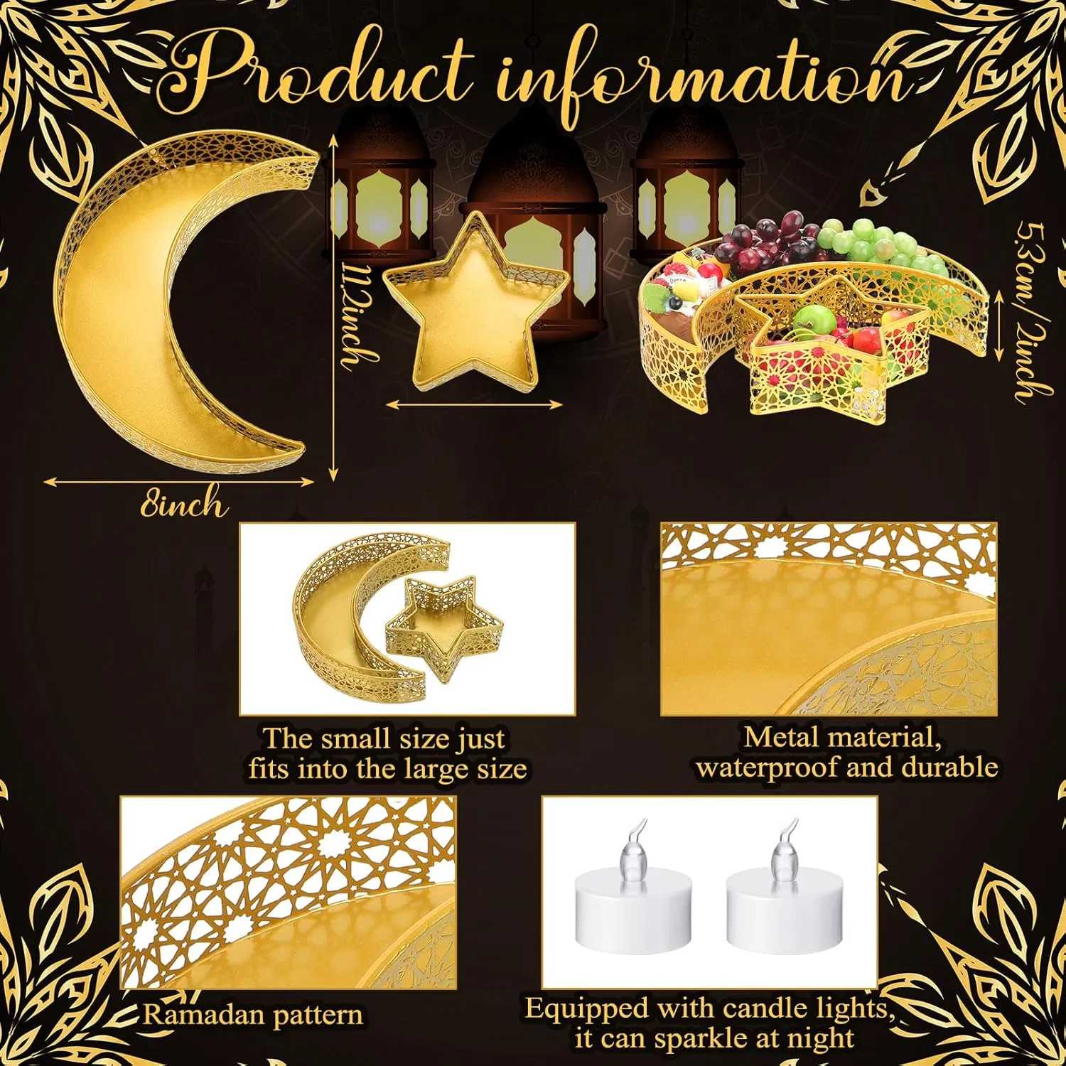 Islam Party Star Islam Muslim Eid Mubarak Moon Serving Trays