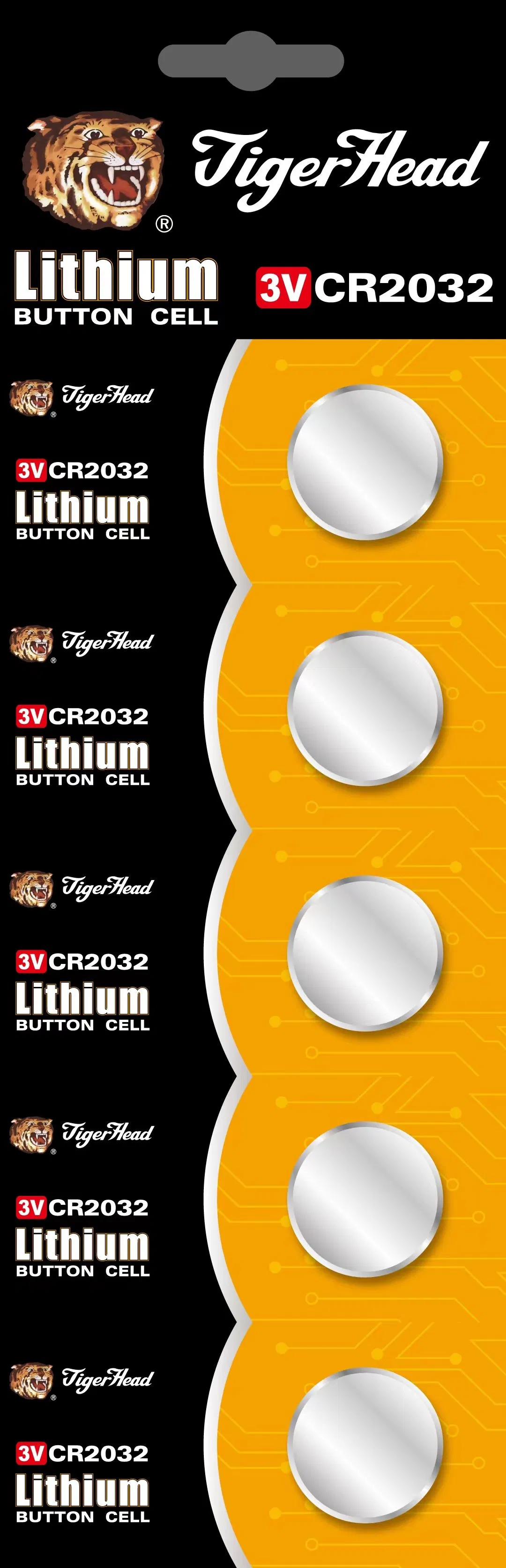 Литиевые батарейки-таблетки Tiger Head CR2032, CR2025, CR1620