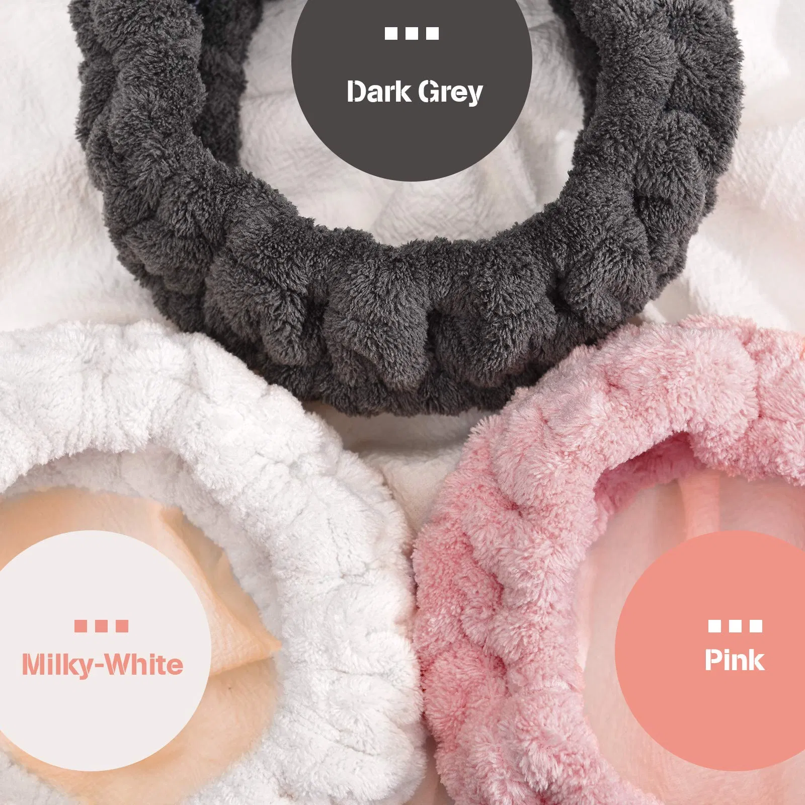 Soft Terry Cloth 3 Pieces SPA Headband for Women Facial Makeup Headband