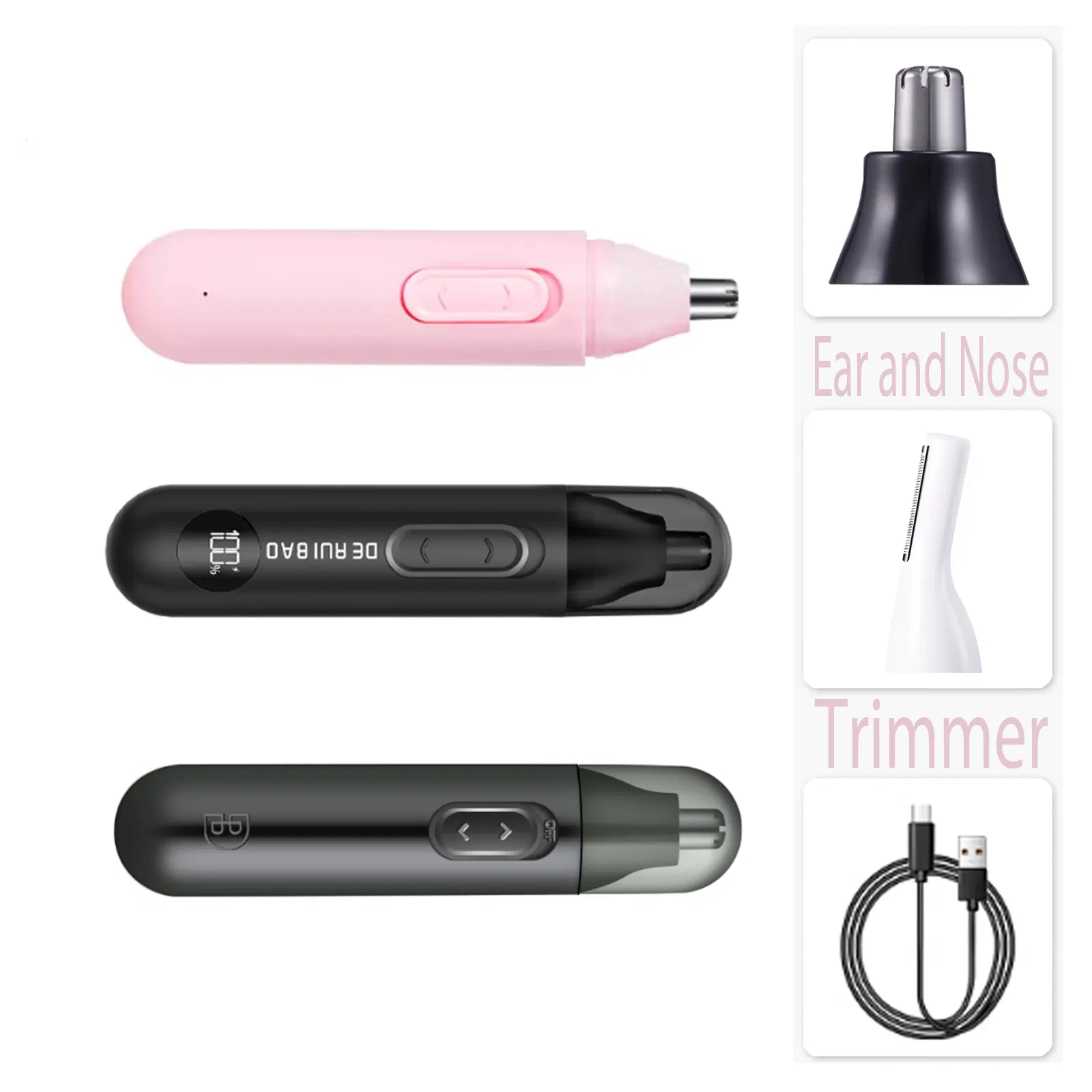 Multi-Head Precision Detail Shaver Ear and Nose Trimmer