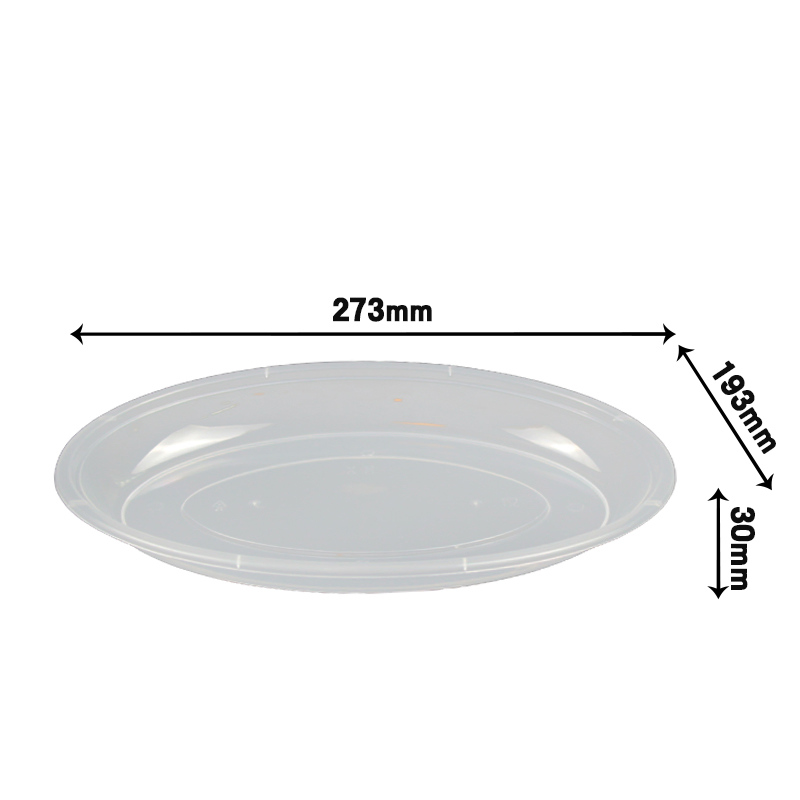 Transparent Ellipse Plate Disposable Plastic Tableware 273mm Length PP Plastic Plate Custom for Dinner