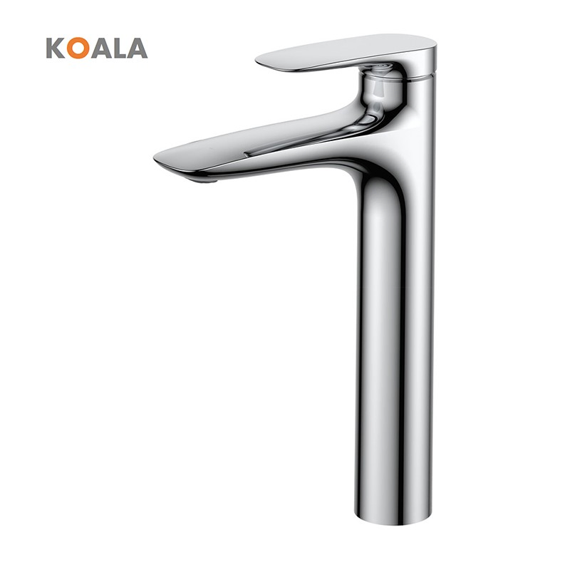 Stylish Single Handle Deck Mounted Washbasin Tap in Black