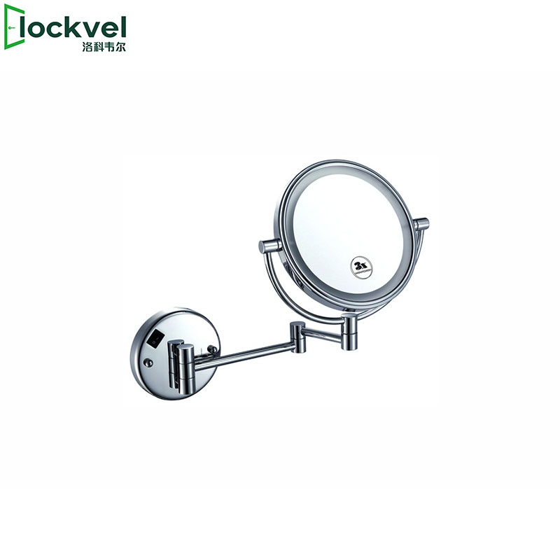 New Bathroom Cosmetic Compact Magnified Wall Mounted Double-Sided Round LED Makeup Mirror