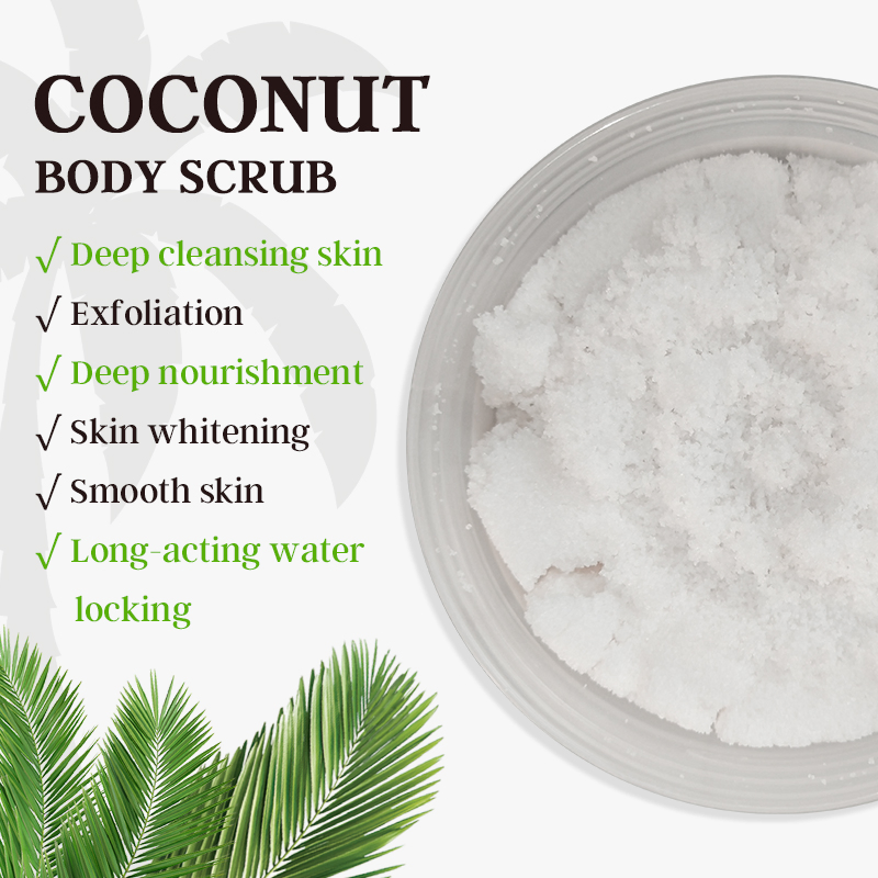 Private Label Gel Face Cream Jar Coconut Exfoliating Skin Cream Shea Butter Deep Cleansing Foot Exfoliant Scrub