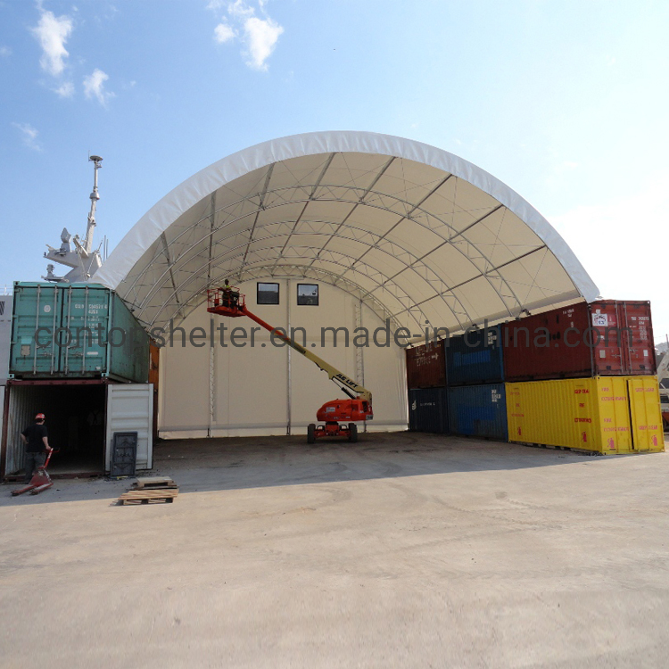12X12X4.5m Container Storage Shelter with Roll-up Doors Industrial Dome Tent