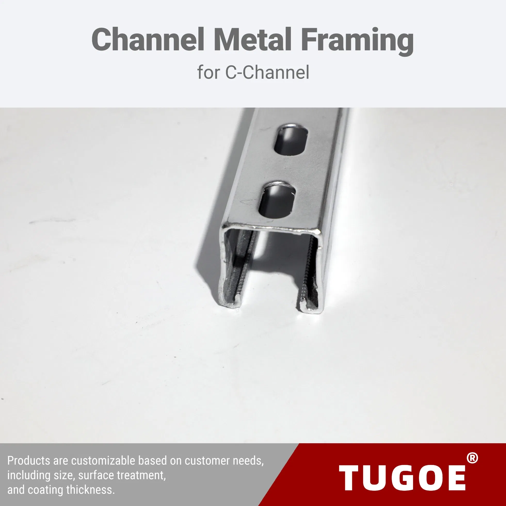 Factory Supply 1mm~3mm Electro-Galvanized Steel Single C Channel for Mip Strut Channel