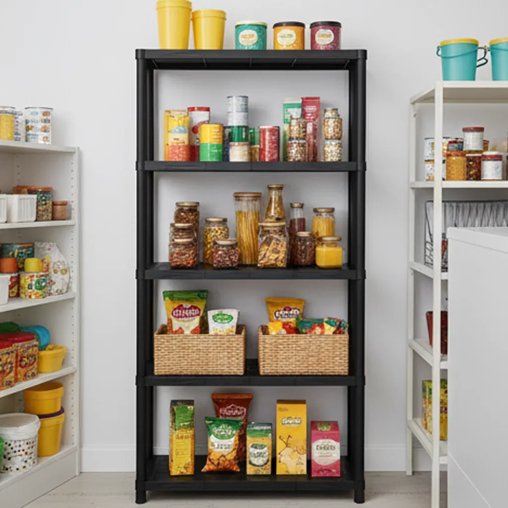 Пластиковая стеллажная полка для хранения, 5 ярусов, 120 кг