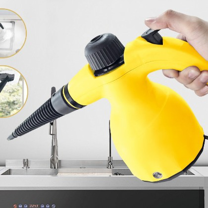 Handheld 1000W Steam Cleaner for Home Kitchen Grease Bathroom Grout Car Seats 350ml Tank 9-Piece Kit