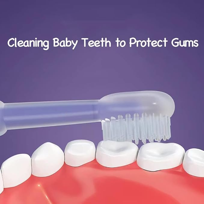 0-18 Months Silicone Toothbrush Set, Infant Newborn Baby Teeth Brush