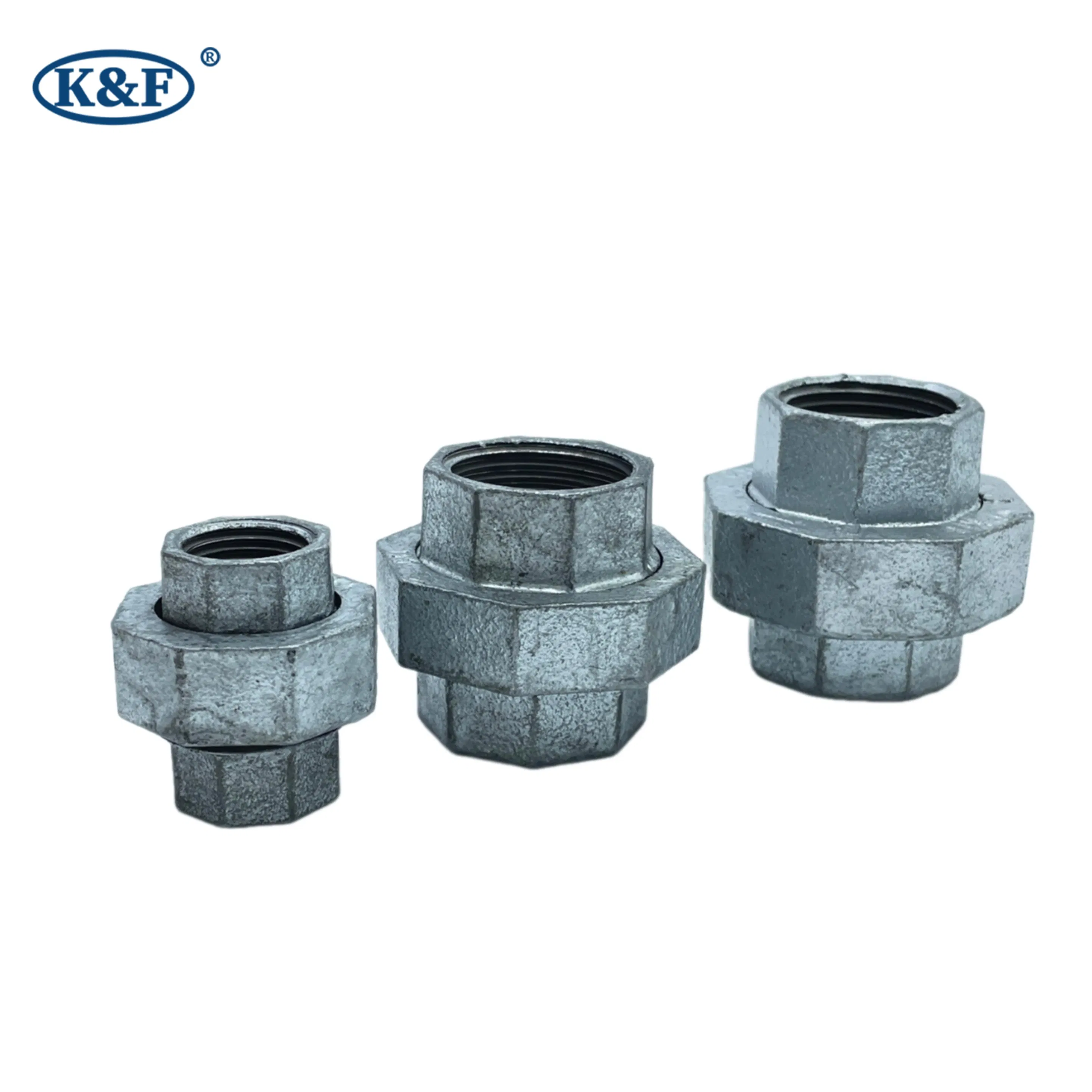 Kanaifu Water System Screw Thread Galvanized Malleable Iron Casting Iron Pipe Fitting Union with FM UL