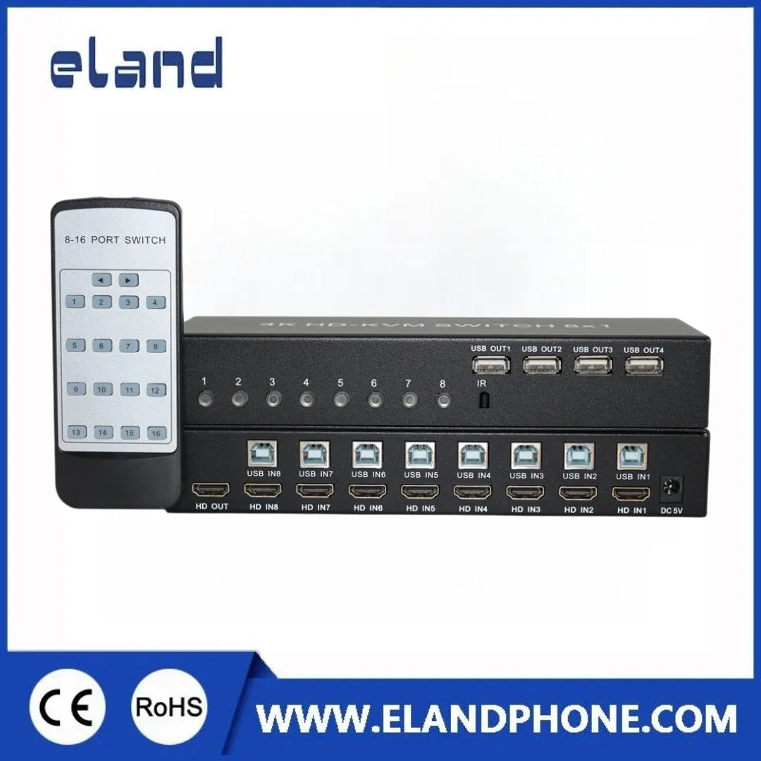 8-портовый HDMI KVM-коммутатор EL-A490