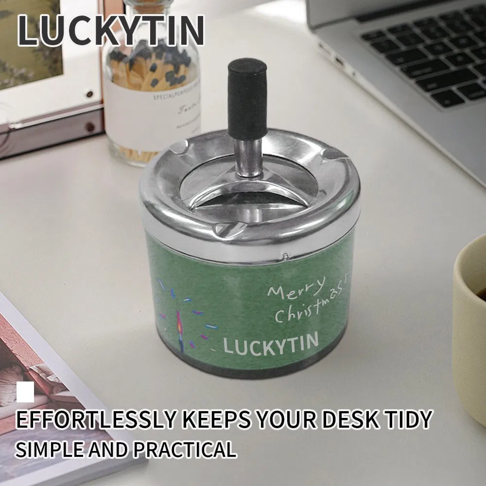 OEM ODM Manufacture Design Tinplate Desktop Organizer Metal Multi Functional Tray Plain Tin Ashtray Custom with Cover